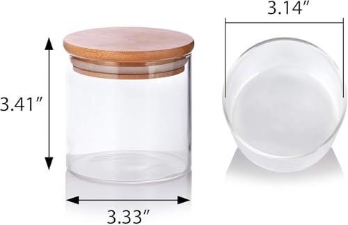 Image of Glass Food Storage Containers with Airtight Bamboo Lid, Coffee Storage Jars for Home Kitchen, Pantry Tea, Spices, Snack (ROUND 685 ML JAR, SET OF 6)