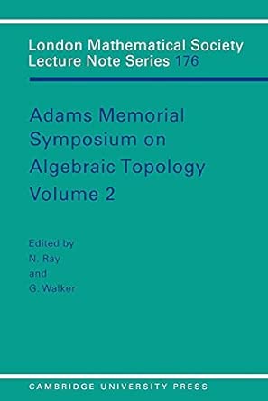 LMS: 176 Adams Memorial Alge vol 2: Volume 2 First Edition book cover