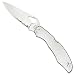 Spyderco Byrd Cara Cara 2 Folding Knife - Stainless Steel Handle with CombinationEdge, Full-Flat Grind, 8Cr13MoV Steel Blade and Back Lock - BY03PS2