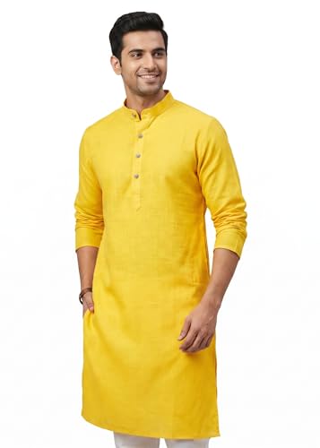 Image of Men's Traditional Ethnic Kurta Long Solid Casual