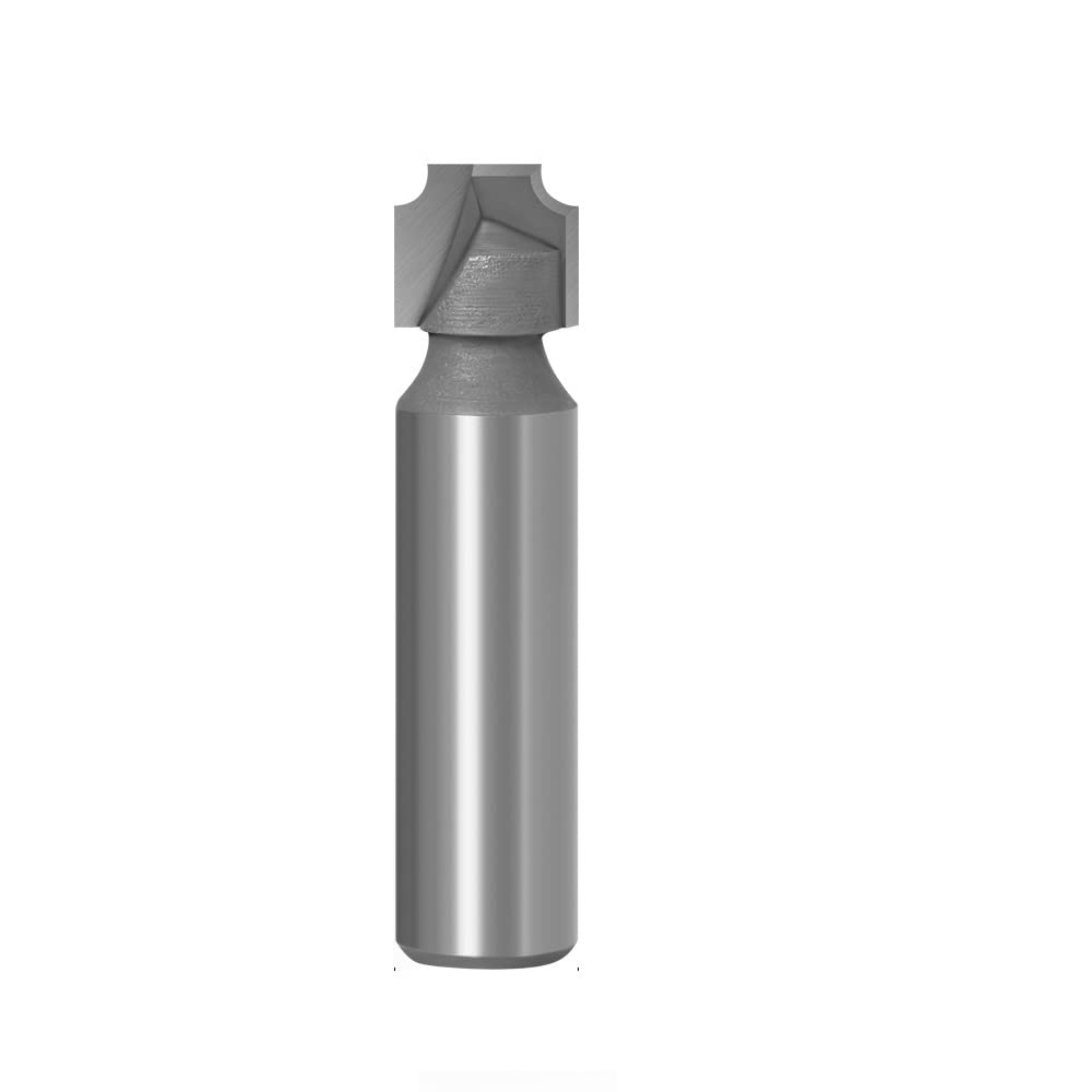 Unifizz Carbide Router Bit 1/2 Inch Bit Shank 1/2 Inch Bit Dia, with Top Bearing Bevel Edge Forming Router Bits Cutter, Silver 1pcs