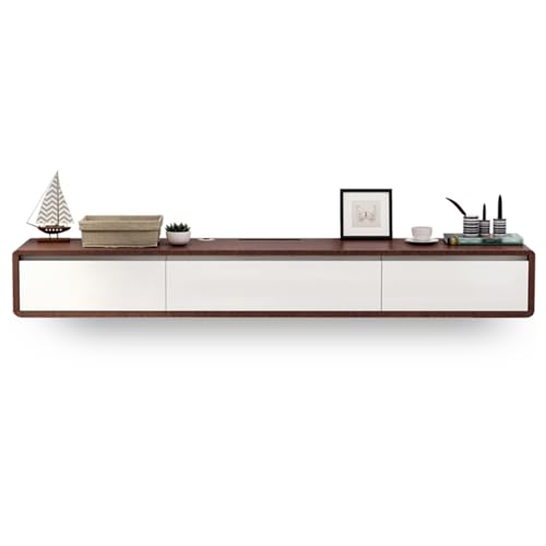 Console multimédia suspendue blanche et étagère de rangement murale premium - 2