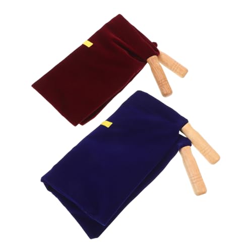 PERSELOSO 2個天??教会奉献袋 木製ハンドル付き 大容量 収納可能 使いやすい持ち運び キリスト教会聖餐寄付用バッグ 礼拝 洗礼 結婚式 葬儀用