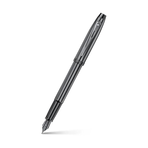 Sheaffer 100 Fountain Pen | E9375 Ionic Grey Gunmetal with PVD Trims | Fine Nib | Premium Fountain Pen