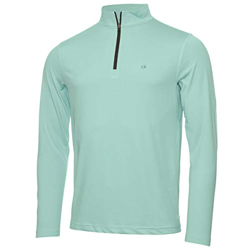 Calvin Klein Mens Harlem 1/4 Zip Pullover - Sage - M