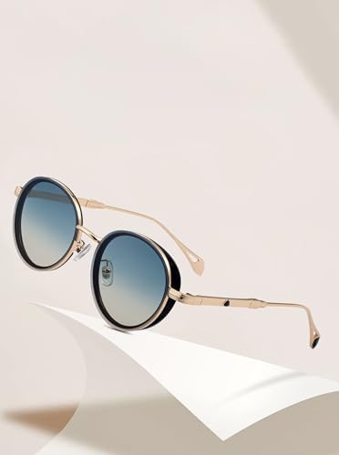 Image of Fashion Sunglasses for Women Metal Frame Round Shades Circular Sunnies(2A409)