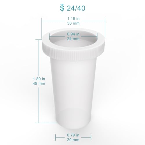 stonylab PTFE Sleeve, 24/40 Wiederverwendbare Gerippte PTFE-Verbindungshülse mit Verstärktem Greifring