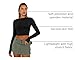 Trendy Queen Womens Long Sleeve Crop Tops Basic Slim Fitted Shirts Casual Fashion 2025 Going Out Y2k Tops Teen Girl Clothes Black L