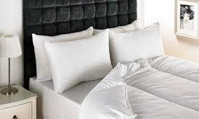 SWEETSAGA Ultra Soft Micro Fiber Filled Restful Nights Premium Luxury Pillow for Sleeping - Hotel Class Experience, 20x30 Inch, White - Vacuum Packed 4 Pillows