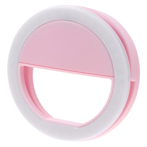 CLISPEED Luz LED para Selfie con Clip para Móvil y Portátil Anillo de Luz Portátil y Fácil de Usar Compatible con Teléfono Tablet y Laptop Color Rosa