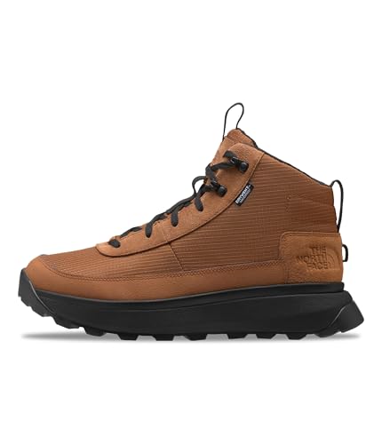 THE NORTH FACE Men's Bergen Mid Waterproof Hiking Boot | Insulated Snow Shoe with 4.5mm Lugs, Burnt Umber/TNF Black, 11.5