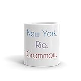 White Glossy Mug Gramzow Becher  Tasse mit lustigem Spruch: New York. Rio. Gramzow.