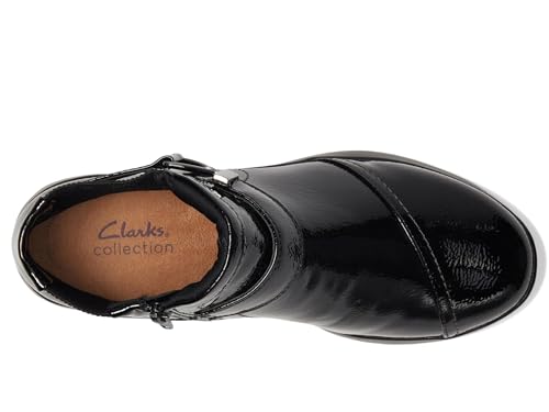 Bottines Clarks Ellowyn Strap confortables pour pieds larges en verni noir 39 - 2