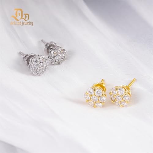 Moissanite Flower Cluster Stud Earrings, Sterling Silver S925 Moissanite Earrings for Men Women, 7-Stone Design 5