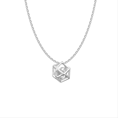 Collier pendentif géométrique argent 925 zircon femme chaîne