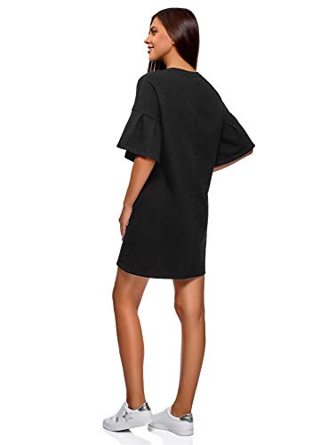 Oodji Ultra Donna Abito Dritto con Volant sulle