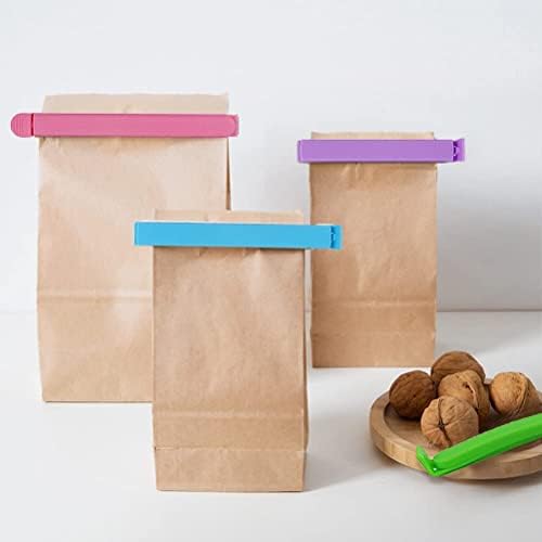zukent 30PCS Bag Clips for Food Storage Clips Sealing Bag Clips Plastic Reusable Food Clips Kitchen Snack Bag Oat Food Closure Clips Plastic Food clips Food Fresh for Snacks Bags Kitchen