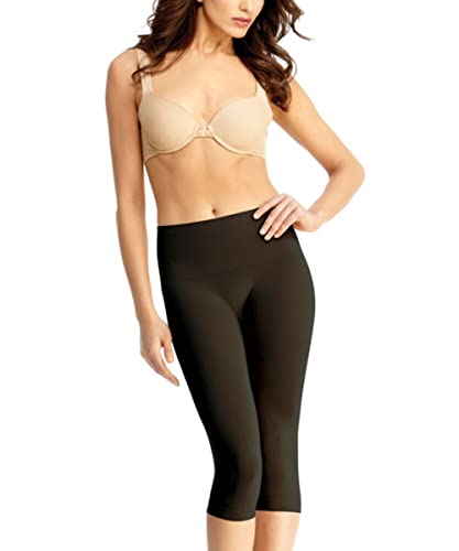 Double Agent High Waist Shaping Capris - Slimme By Memoi - Versatile Leggings ,Nude,Large #TOP2