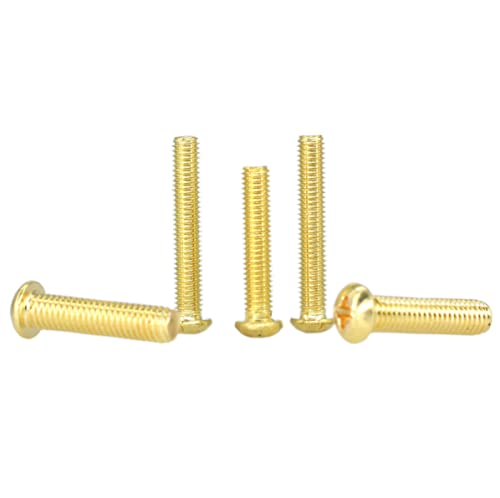 MACHSWON 10PCS M2.5 Brass Cross Round Head Machine Screw M2.5 * 4mm Brass Screw Threaded Cross Head Copper Screws - Image 2