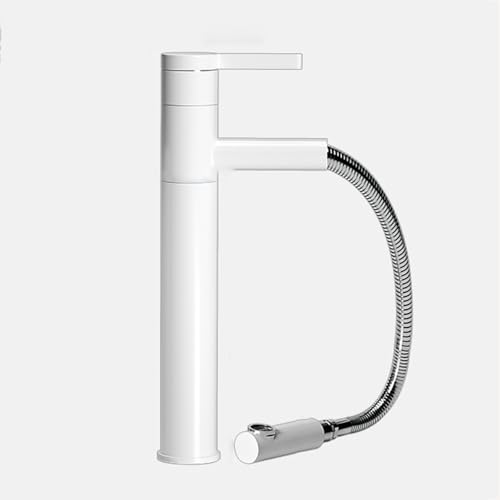 Mitigeur de salle de bains extractible en laiton gris à un trou pour lavabo