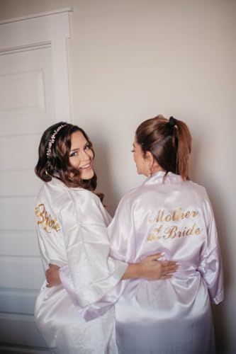 Image of Giova Women Bridal Robe for Bride and Bridesmaid Getting Ready Wedding Party Bathrobe