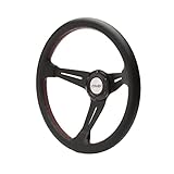fliegender Kelch, Tiefe 6 cm Simoni Racing CLASS Lenkrad Aus Echtem schwarzem Leder, Universal