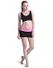 HDE Women's Maternity Yoga Shorts Stretch Pregnancy Shorts Fold Over Waistband (Black and Pink, X-Large)