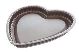 WALTER Herz-Tortenbodenform 270 mm Ø, 30mm hoch, Silber, Backform