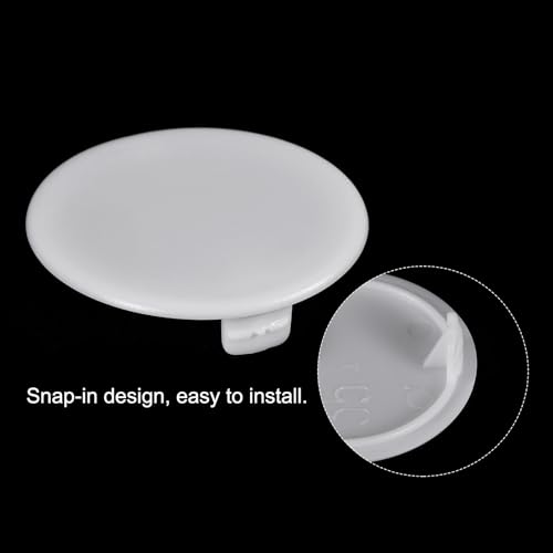 Image of uxcell 20Pcs Hinge Hole Covers, 35mm(1 3 /8 inch) Dia Plastic Concealed Hole Cover Round Flush Type Caps for Furniture Cabinet Cupboard, White