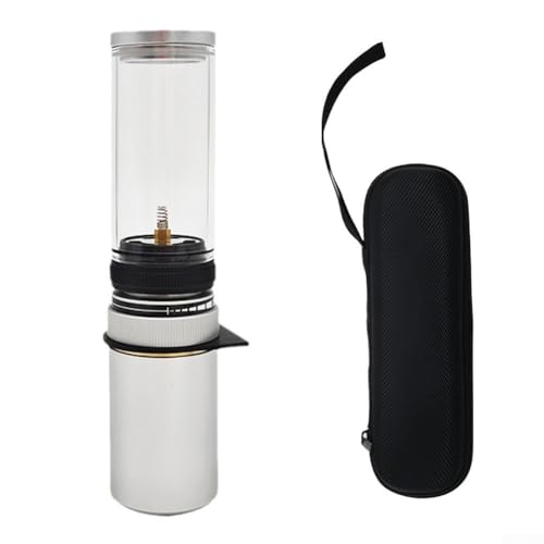 Lámpara de gas al aire libre para camping, senderismo, pesca, con rotación para controlar la intensidad de la luz y el brillo cálido (con caja de gas blanca)