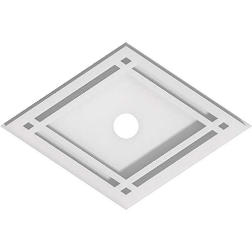 Image of Ekena Millwork CMP10X6DD-01000 Diamond Architectural Grade PVC Contemporary Urethane Ceiling Medallions 10 inchW x 6 5 /8 inchH x 1 inchID x 3 1 /2 inchC x 1 inchP
