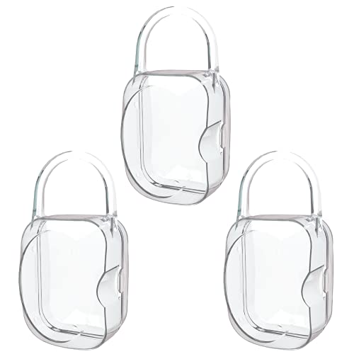 Image of LANEYLI Pacifier Case Pacifier Holder Binky Holder Case Pacifier Box for Diaper Bag Home Travel Outdoor Activities 3 Pack Transparent