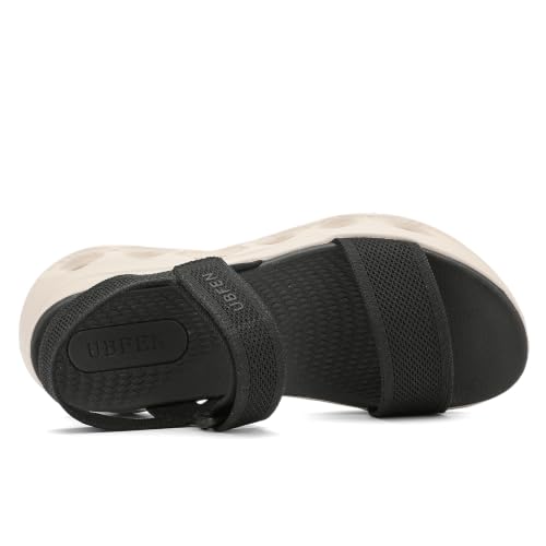 Image of UBFEN Womens Comfortable Walking Sandals with Cushioned Sole | Non-Slip Rocker Bottom, Arch Support, Adjustable Straps, Lightweight Water Sport Platform Summer