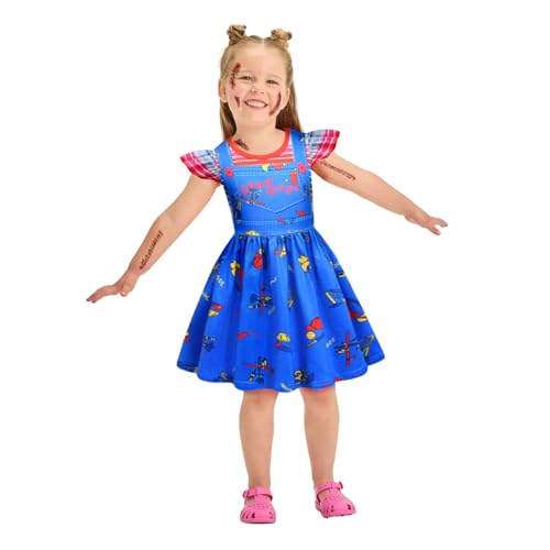 Girls Princess Dress Little Girl Horror Killer Dress with Sticker