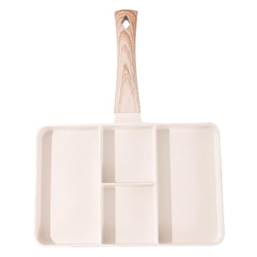 AYNEFY Maifan Stone 4 Section Egg Frying Pan for Breakfast, 7in