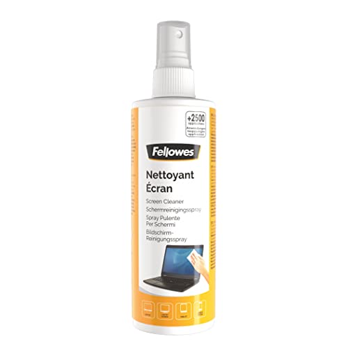 Fellowes Spray nettoyant pour écrans CRT/TFT/LCD, à utiliser avec un chiffon, formule antistatique 250ml, 99718