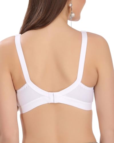 Image of ELEG & STILANCE Women's Cotton Non Padded Ladies Daily Use Bra 4Hook Back Closure Regular Bra Everyday Bra Side Support Shaper