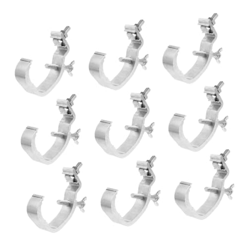 VICASKY 9Pcs Aluminum Stage Light Clamp Finish Mounting Hook for Par Lights Truss Tube Lightweight Strong Construction for Safe Event Setup Versatile Use Auditoriums