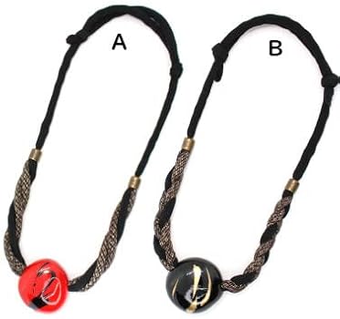 Amazon | [古楽・小物] 漆モダマ玉ネックレス 75cm 三つ編み/ねじねじ