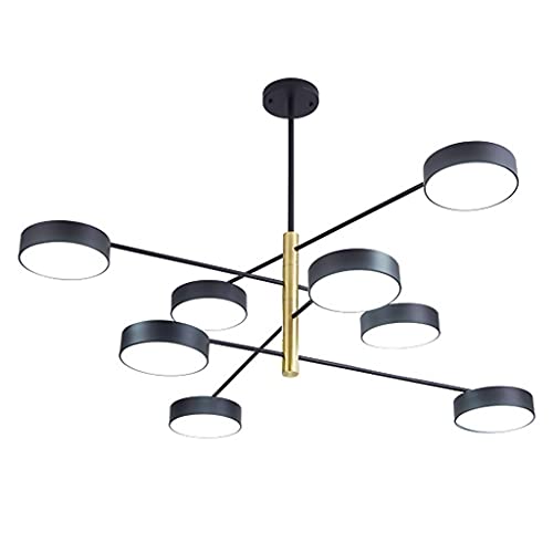 Lustre plafonnier multi-tampons QHQQXN 8 lumières en fer et acrylique pour salon