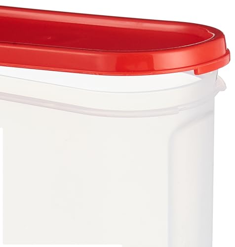 Image of Amazon Brand - Solimo Antimicrobial Modular Plastic Storage Containers with Lid (1200 ml each) | Stackable | BPA-Free |Microwave Safe |Multipurpose Use for Snacks, Spices, & more(Set of 2) (Light Red)