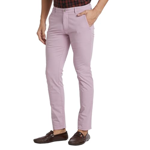 Image of Parx Men's Solid Pattern Lrt Cotton Blend Flat Front Casual Trouser