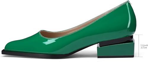 Image of LingxiaUne Dress Shoes for Women, Comfortable Dressy Flats, Womens Chunky Heel Pumps with Arch Support and Pointed Toe