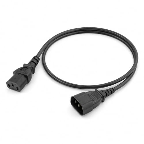 Image of Hyleon C14 to C13 Extension Power Cable, IEC C13 Power Cable 0.5M, Heavy Duty PC Power Cable, C14 to C13 Extension Cord for Server, Monitor, and PDU