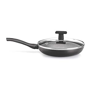 Milton Pro Cook Granito Induction Fry Pan With Lid, 24 Cm, Black
