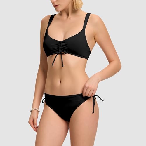 Beautikini Period Swimwear for Teens Two Piece Tie Leakproof Swimsuit Menstrual Drawstring Bikini Set Bathing Suits for Girls4
