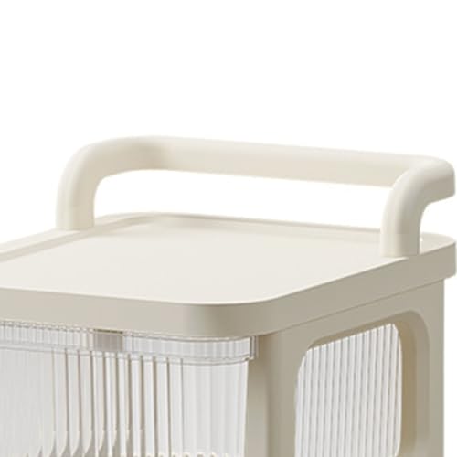 Chariot utilitaire à roulettes en métal blanc et bois noble à double niveau
