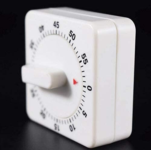 Generic 1 piece square kitchen clock Mechanical reminder Cute timer with 60 minutes for roasting, boiling eggs, pancakes, cookies, Silver - Image 2