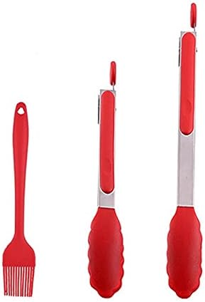 Cooking Tongs New 3Pcs/Set Silicone Barbecue Tools Set Professional Food Tongs Silicone Basting Brush BBQ Tools Outdoors