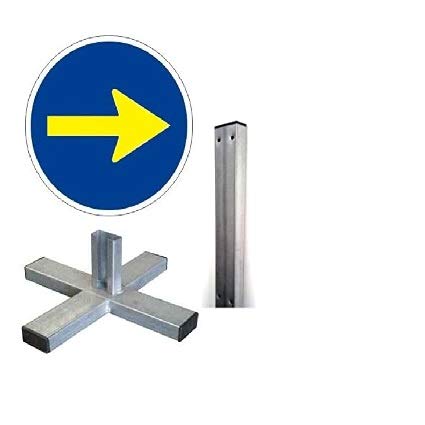 Señal Metálica Homologada MOPU reflectante N1 60 cm TR-400 Sentido obligatorio con poste 1,5 m y cruceta